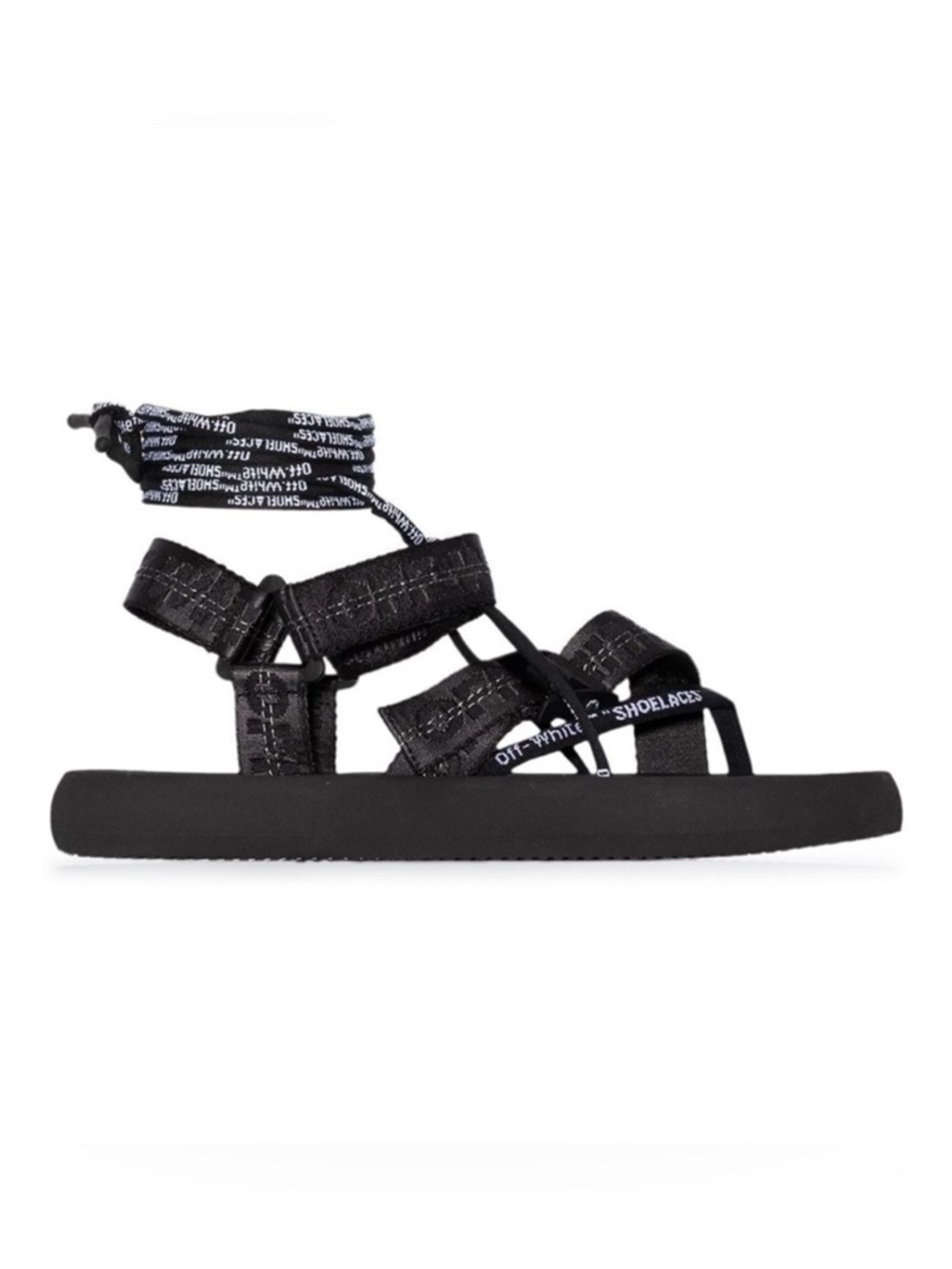 Off-White Black Multistrap Micro Trek Sandals Size 38